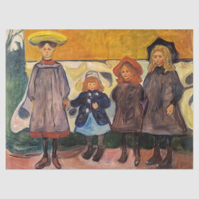 Papel De Seda Edvard Munch - Quatro Meninas em Asgardstrand (Frente )