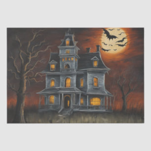 Papel De Seda Eerie Abode: Decoupage de Pintura de Casa Assombra
