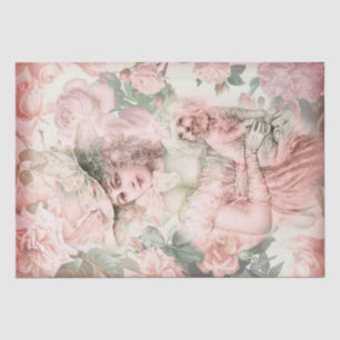 Papel De Seda Eetéreo Beleza Vintage Dissociação Floral Tecido P