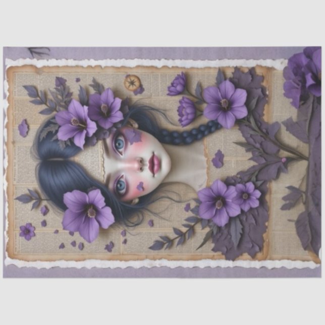 Papel De Seda Eethal Dreamer | Primavera Purple Decoupage Paper (Frente )