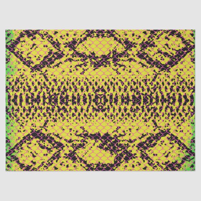 Papel De Seda Efeito de Escala de cobra com Dissociação de Linha (Frente )