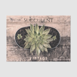 Papel De Seda Efêmera Botânica Verde Suculenta Rústica Vintage