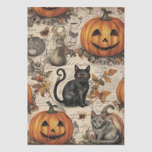 Papel De Seda Efêmeras de Halloween Antigas (Frente )