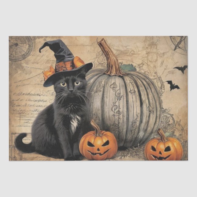Papel De Seda Efêmeras Vintage de Halloween (Frente )