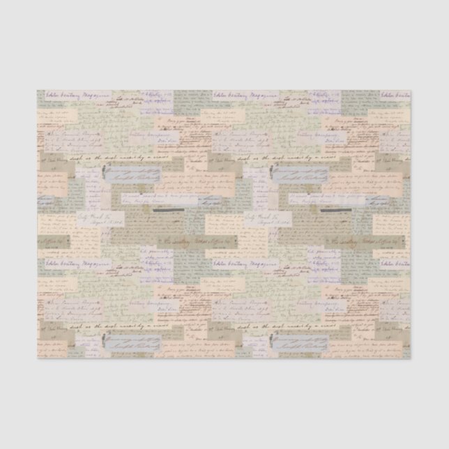 Papel De Seda Efêmeros de Texto Antigo (Frente )