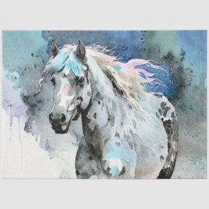 Papel De Seda Égua Appaloosa Travessa Aquarela