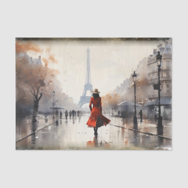 Papel De Seda Eiffel Tower Paris França (Frente )