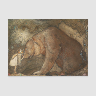 Papel De Seda “Ela Beijou o Urso” por John Bauer