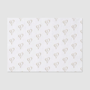 Papel De Seda Elaborado Casamento Elegante De Coração Dourado