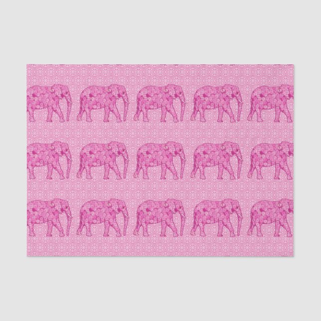Papel De Seda Elefante da flor - cor-de-rosa fuchsia (Frente )