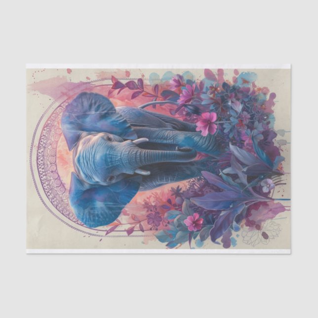 Papel De Seda Elefante de Aquarela (Frente )