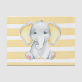 Papel De Seda Elefante De Aquarela Com Chá de fraldas De Stripe 