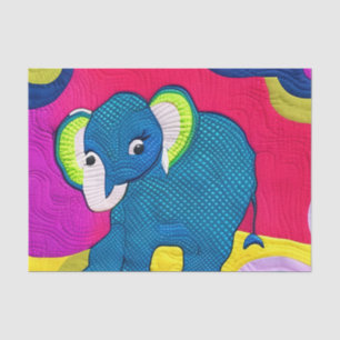 Papel De Seda Elefante De Bebê Azul E Bonito - Design