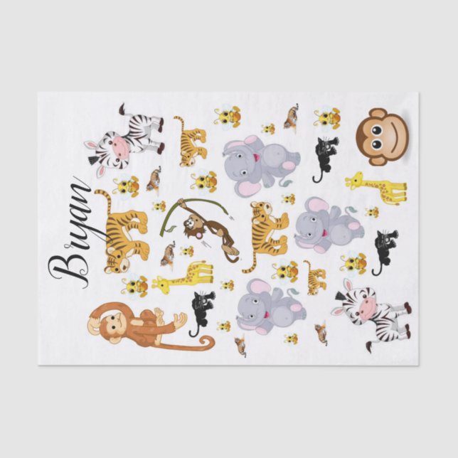 Papel De Seda Elefante de macacos-tecidos (Frente )