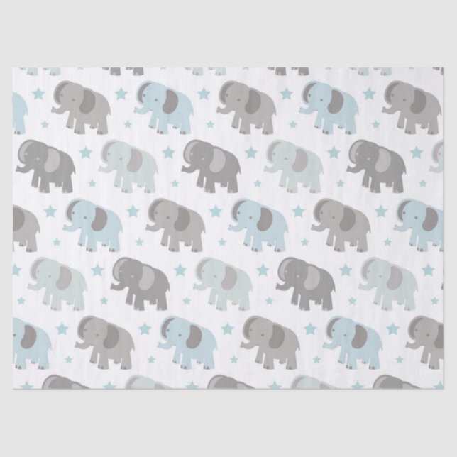 Papel De Seda Elefante dos azuis bebés (Frente )