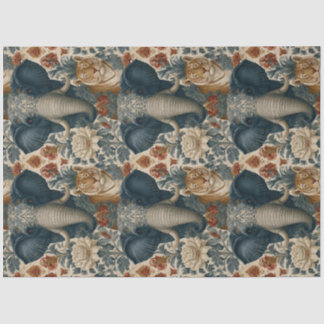 Papel De Seda Elefante Indiano Tigre Botânico Decoupage de Selva