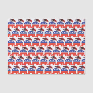 Papel De Seda Elefante Republicano Vestindo o Chapéu de Papai N