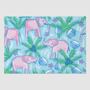 Papel De Seda Elefante verde-rosa azul