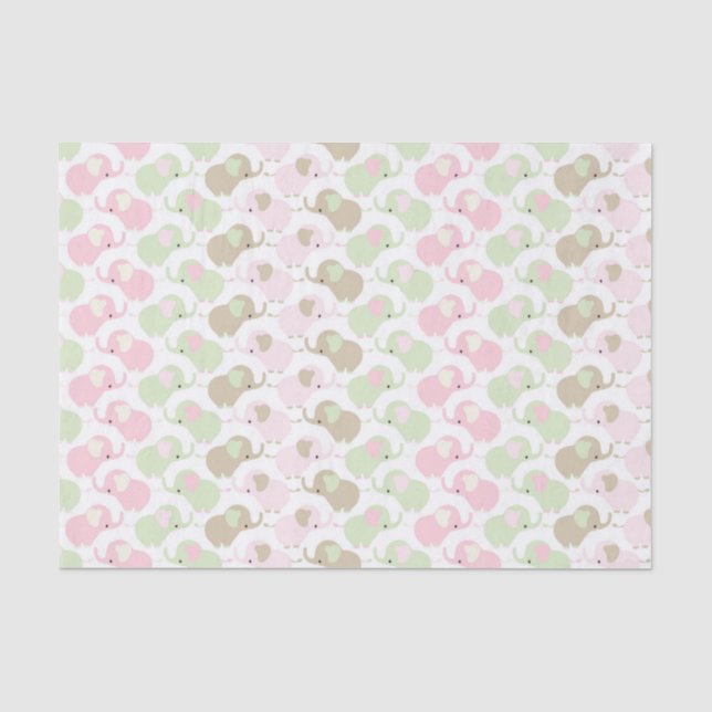Papel De Seda Elefantes pastosos (Frente )