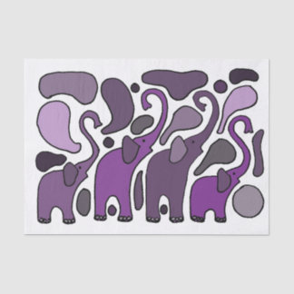 Papel De Seda Elefantes roxos Giftwrap do divertimento