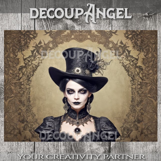 Papel De Seda Elegância da bruxa gótica - Decoupage - (Criador carregado)
