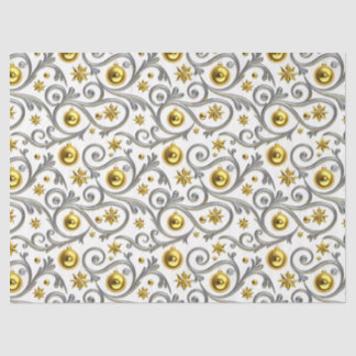 Papel De Seda Elegância de Redemoinho de Ouro e Prata