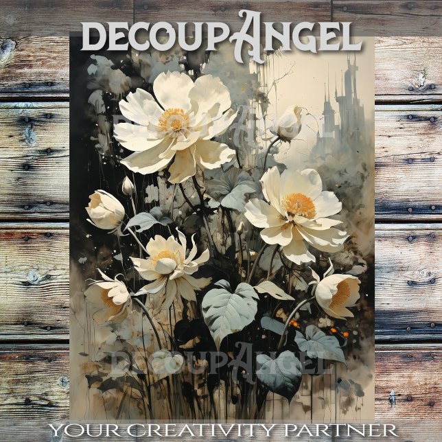 Papel De Seda Elegância do Rosa de Russo Branco - Decoupage - (Criador carregado)