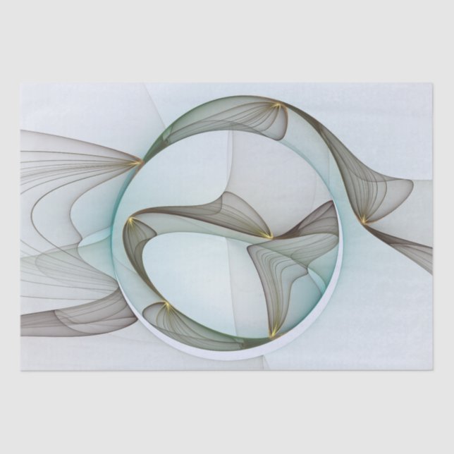 Papel De Seda Elegância Dourada abstrato Moderna Turquesa Brown (Frente )