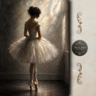 Papel De Seda Elegância Etérea de Bailarina em Decoupage