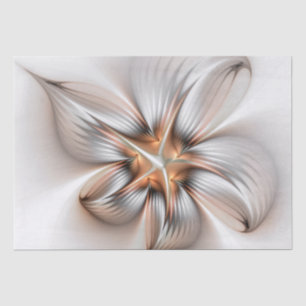 Papel De Seda Elegância Floral Moderna Abstrato de Arte Fractal
