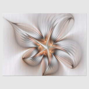 Papel De Seda Elegância Floral Moderna Abstrato de Arte Fractal