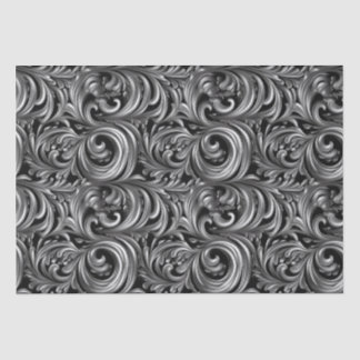 Papel De Seda Elegância líquida - Padrão líquido preto metálico