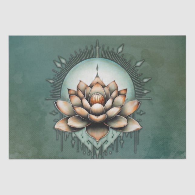Papel De Seda elegância meditativa. Flor de lótus refinado (Frente )