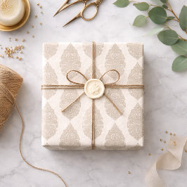 Papel De Seda Elegância Tranquila: Papo Padrão Sepia Henna