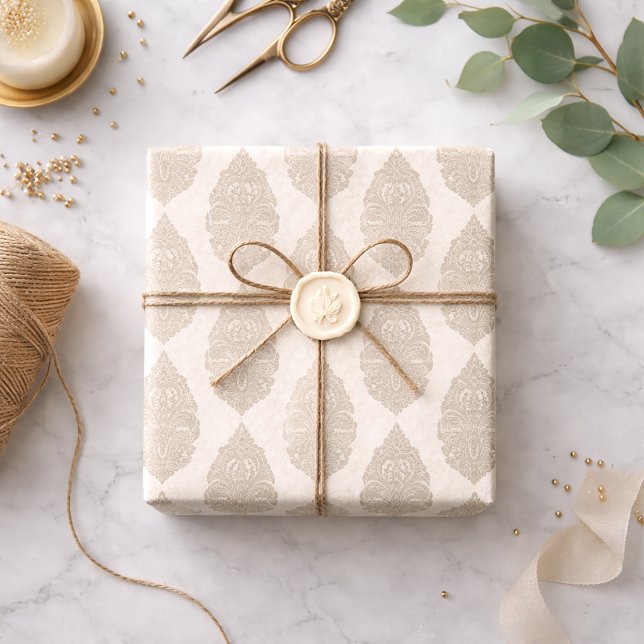 Papel De Seda Elegância Tranquila: Papo Padrão Sepia Henna (Criador carregado)