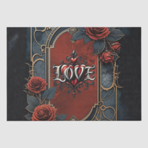 Papel De Seda Elegância vintage steampunk relógio Rosas do Amor