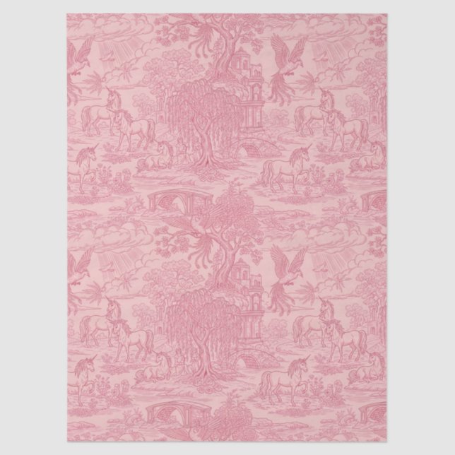 Papel De Seda Elegant Dusty Rose Pink Rococo Revival Toile  (Frente )