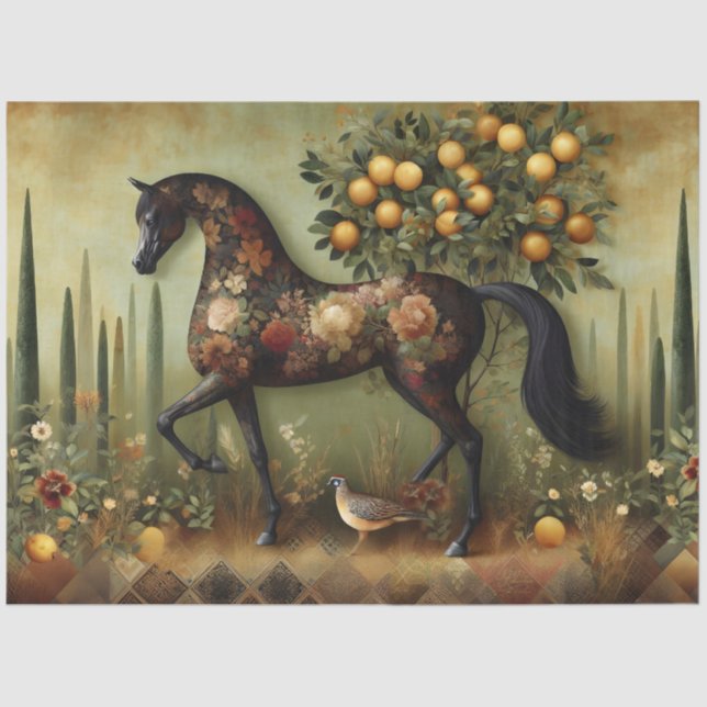 Papel De Seda Elegant Equine, Horse, Decoupage (Frente )