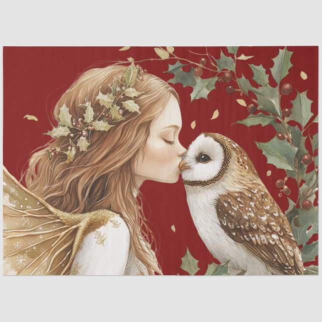 Papel De Seda Elegant Forestcore Holiday Fairy Holiday  (Frente )