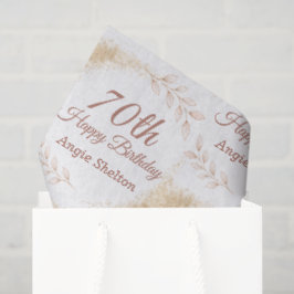 Papel De Seda Elegant Gold Glitter 70th Birthday