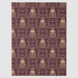 Papel De Seda Elegant Gold Nutcracker Christmas Damask