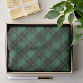 Papel De Seda Elegant Green Plaid Christmas Holiday 