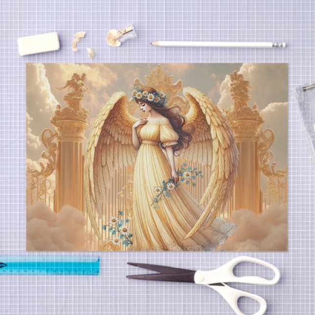 Papel De Seda Elegant Heavenly Gate Angel  (Arte )