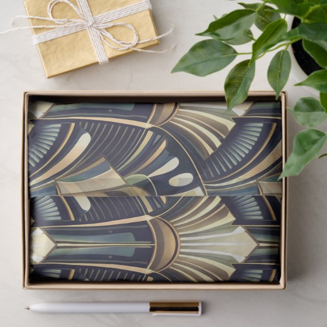 Papel De Seda Elegant Intricate Art Deco Luxury Gold (Presente)