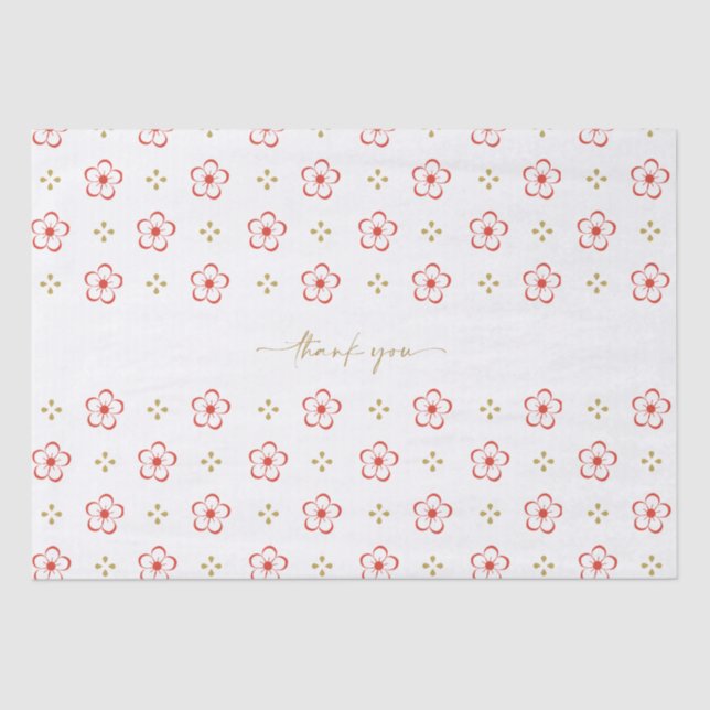 Papel De Seda Elegant Japanese Plum Blossom  (Frente )