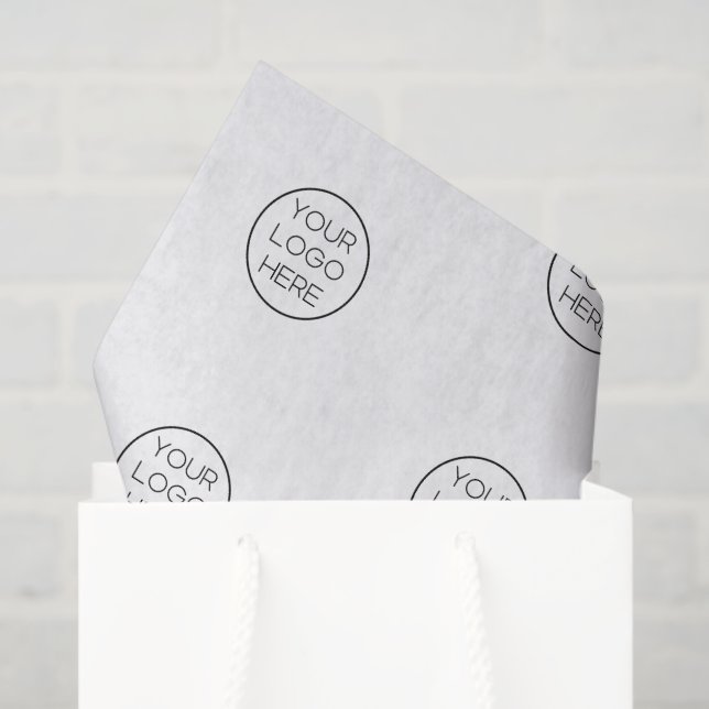 Papel De Seda Elegant Minimalist Custom Business Logo (Sacola de presentes)