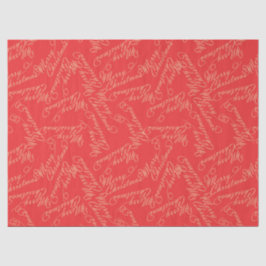 Papel De Seda Elegant Script Merry Christmas Pattern/ Red & Gold