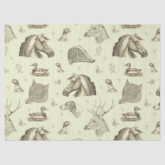 Papel De Seda Elegant Vintage Horse English Country Hunting