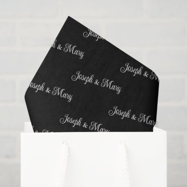 Papel De Seda Elegant Wedding Customizable Couple's Names Gift  (Sacola de presentes)