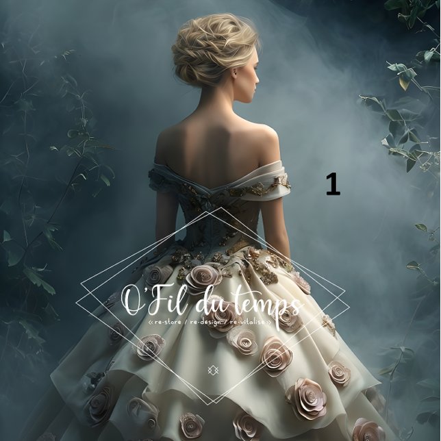 Papel De Seda Elegant Woman in Opulent Ball Gown  (Criador carregado)